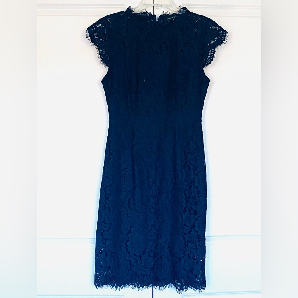 Elegant Navy Lace Dress
